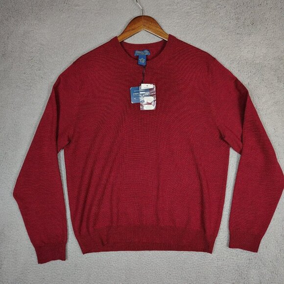 Joseph & Lyman Other - Joseph & Lyman Sweater Mens Large Red 100% Merino Wool Knit Long Sleeve Cozy NWT